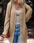 Solid Fuzzy Button-Front Cardigan