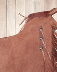 Hilason Western Bull Riding Chinks Chaps Handcrafted Working Genuine Leather Brown