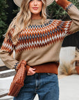 Eva Aztec Crew Neck Sweater