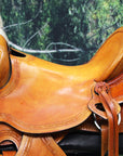 Western Horse Saddle American Leather Ranch Roping Trail Hilason Beige