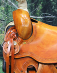Western Horse Saddle American Leather Ranch Roping Trail Hilason Beige