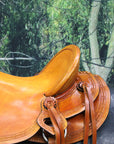 Western Horse Saddle American Leather Ranch Roping Trail Hilason Beige