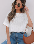 Faye Eyelet Pattern Casual Top