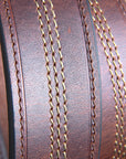 John Deere Men's 38MM Top-Grain Leather Belt Triple-Stitched Durable Brown Belt