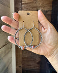 Smaller Sterling Silver Pearls Hoops with Mohave