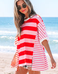 Sloan Stripe Side Split Loose Top