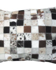 Hilason Cowhide Leather Hair-On Patchwork Cushion Pillow Cover