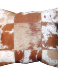 Hilason Cowhide Leather Hair-On Patchwork Cushion Pillow Cover