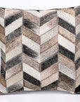 Hilason Cowhide Leather Hair-On Patchwork Cushion Pillow Cover