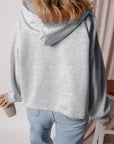 Kate Fleece Lined Half Zipper Kangaroo Pockets Loose Hoodie
