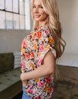 Rhea Floral Crew Neck Blouse