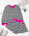 Stripe Contrast Ribbed Top and Shorts Set