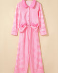 Stripe Bow Top and Pants Pajama Set