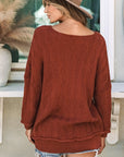 Hayden Textured Crew Neck Loose Sweater