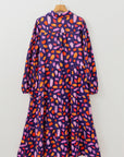 Alina Collared Tiered Long Dress