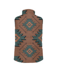 Teal Aztec Men's Puffy Vest