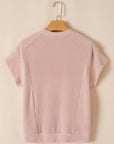 Solid Corded T-Shirt and Pants Set