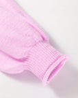 Solid Ribbed Raw Edge Drop Shoulder Sweater
