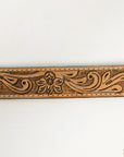 HILASON Western Genuine Leather Belt for Men Women Cowboy Cowgirl Handmade Unisex Full Grain Heavy Duty Floral Tooled Belt