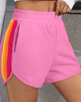 Colorblock Stripe Elastic Waist Shorts