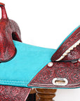 Western Trail Barrel Racing American Leather Treeless Saddle Hilason