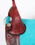 Western Trail Barrel Racing American Leather Treeless Saddle Hilason
