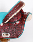 Western Trail Barrel Racing American Leather Treeless Saddle Hilason