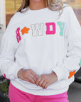 Howdy Patch Graphic Casual Sweatshirt