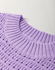 Pointelle Knit Short Sleeve Sweater