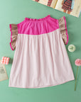 Maci Ruffled Sleeve Frill V Neck Blouse