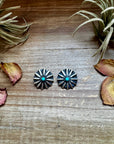 Concho Earrings – Kingman Turquoise & Sterling Silver