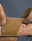 HILASON Treeless Western Trail Barrel Racing American Leather Saddle