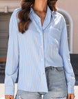 Stripe Long Sleeve Buttoned Shirt