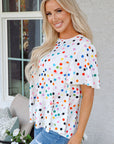 Keira Polka Dot Babydoll Blouse