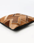 Hilason Cowhide Leather Hair-On Patchwork Cushion Pillow Cover