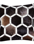 Hilason Cowhide Leather Hair-On Patchwork Cushion Pillow Cover