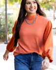 June Swiss Dot Balloon Sleeve Loose Blouse