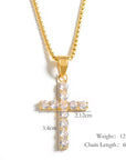 He is Risen cz Cross necklace
