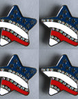 Western Screw Back Concho 1.5In Us Flag Star Crystal Bling Saddle Hilason