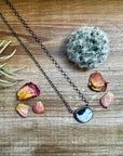 Round Bar Necklace - White Buffalo & Sterling Silver
