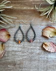 Teardrop Earrings – Sterling Silver with Spiny Oyster Center