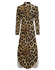 Baha Ranch Retro Pop Western Leopard Desert Shirt Dress Duster