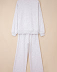 Stripe Contrast Trim Pullover and Drawstring Pants Set
