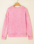 Solid Bow Patchwork Mineral Wash Sweatshirt