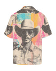 Baha Ranch Retro Pop Western Cool Cowboy Men's Camp Shirt