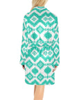 Turquoise Aztec Women's Western Bath Robe