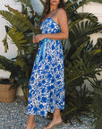 Shelby Floral Spaghetti Strap Maxi Dress with Waist Tie