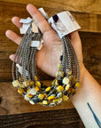 14 inch 3 mm sterling silver pearls choker - with bumblebees beads