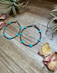 Turquoise Verasite heart hoops
