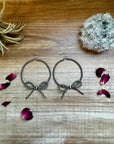 Hoop bow earrings sterling silver pearls